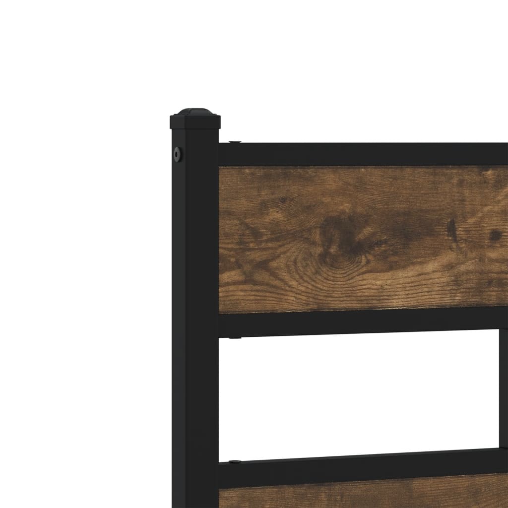 sengeramme uden madras 193x203 cm metal røget egetræsfarve