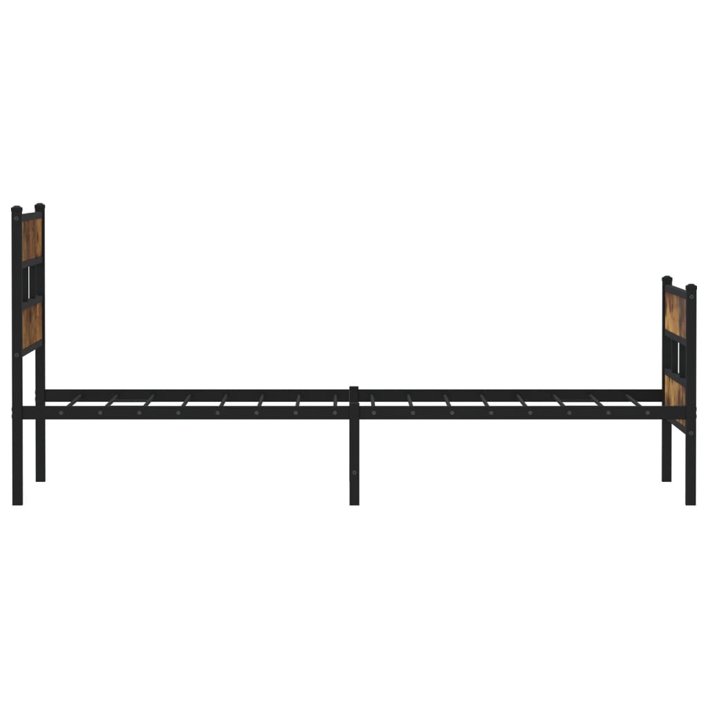 sengeramme uden madras 90x190 cm metal røget egetræsfarve