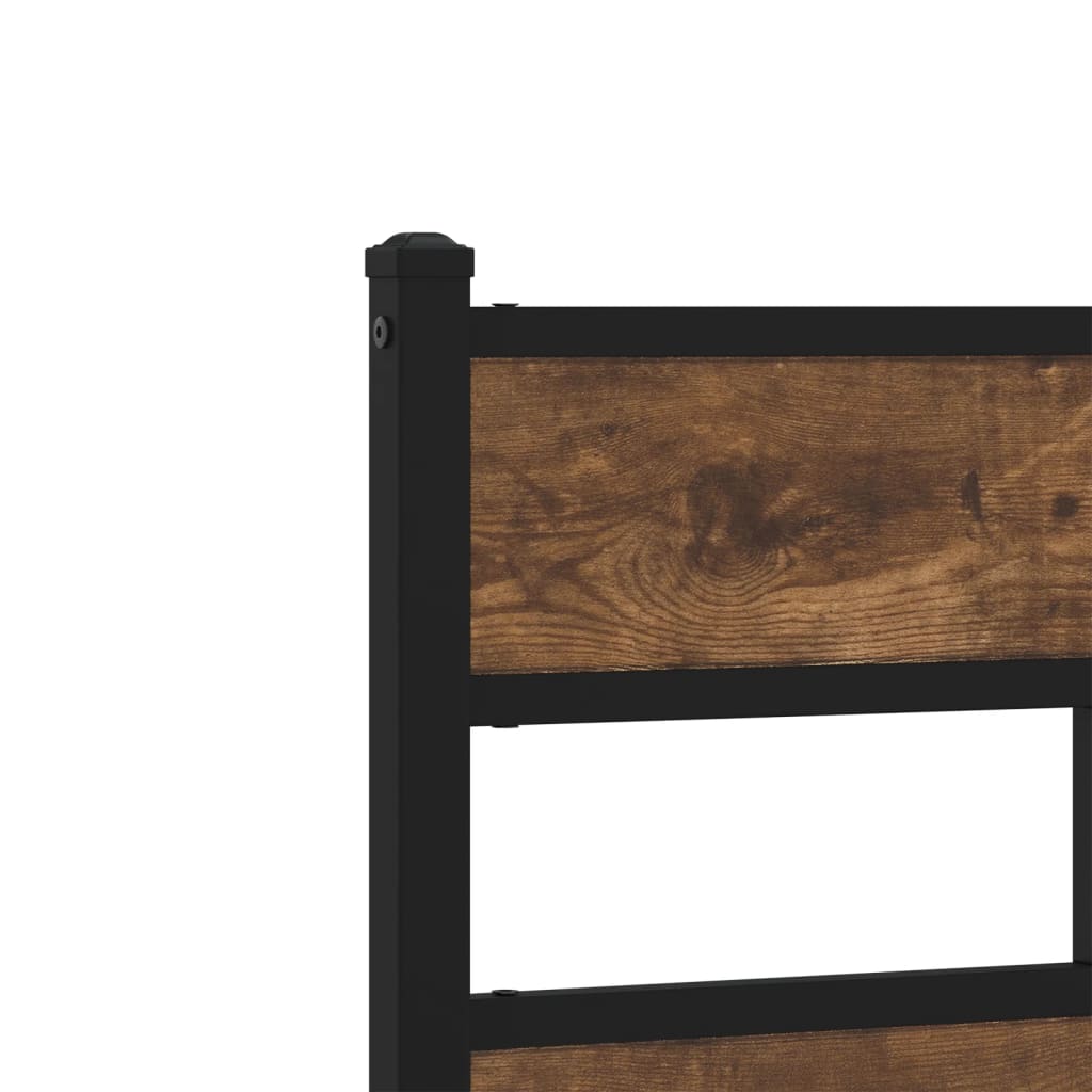 sengeramme uden madras 100x190 cm metal røget egetræsfarve