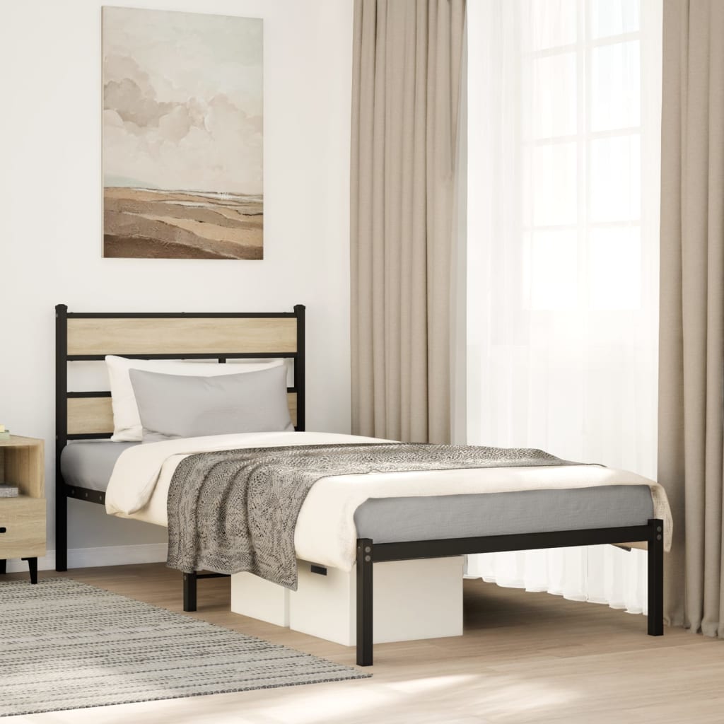 sengeramme uden madras 90x190 cm metal sonoma-eg