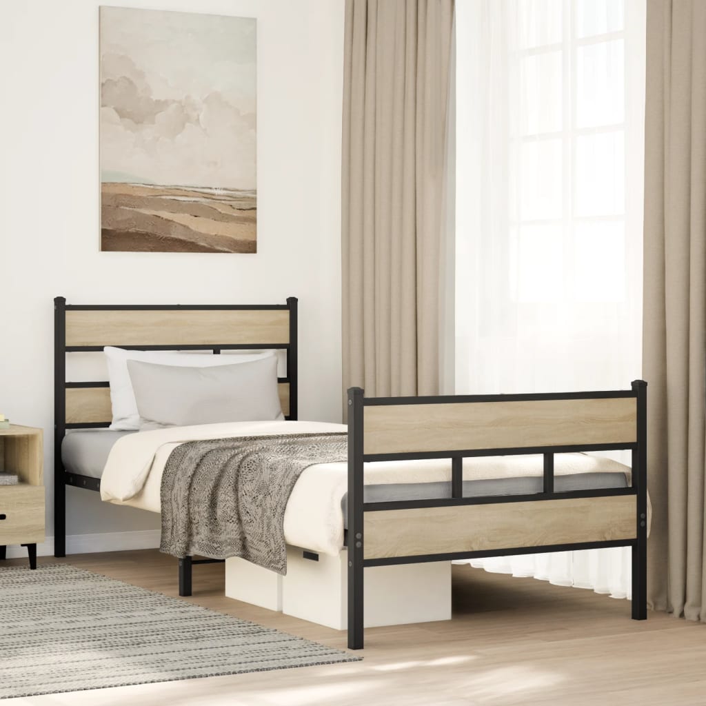 sengeramme uden madras 75x190 cm metal sonoma-eg