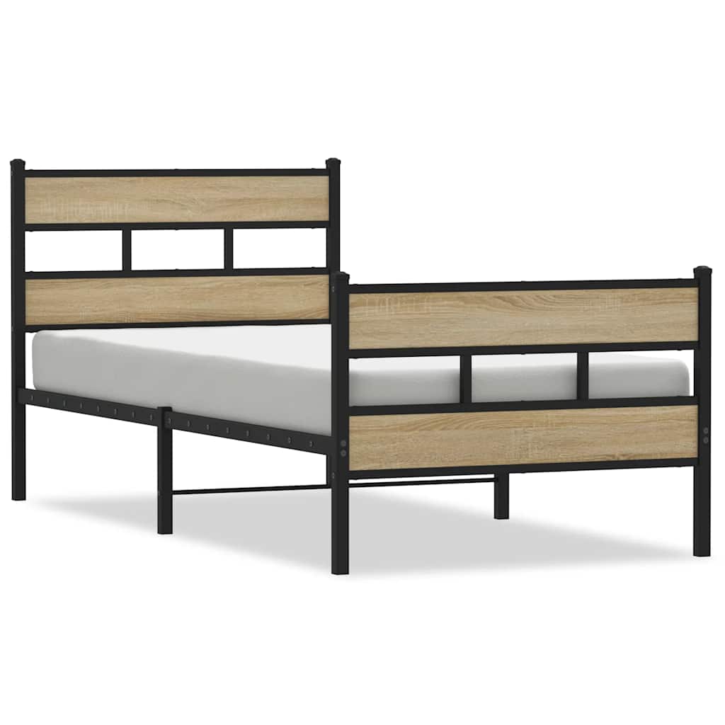 sengeramme uden madras 100x190 cm metal sonoma-eg