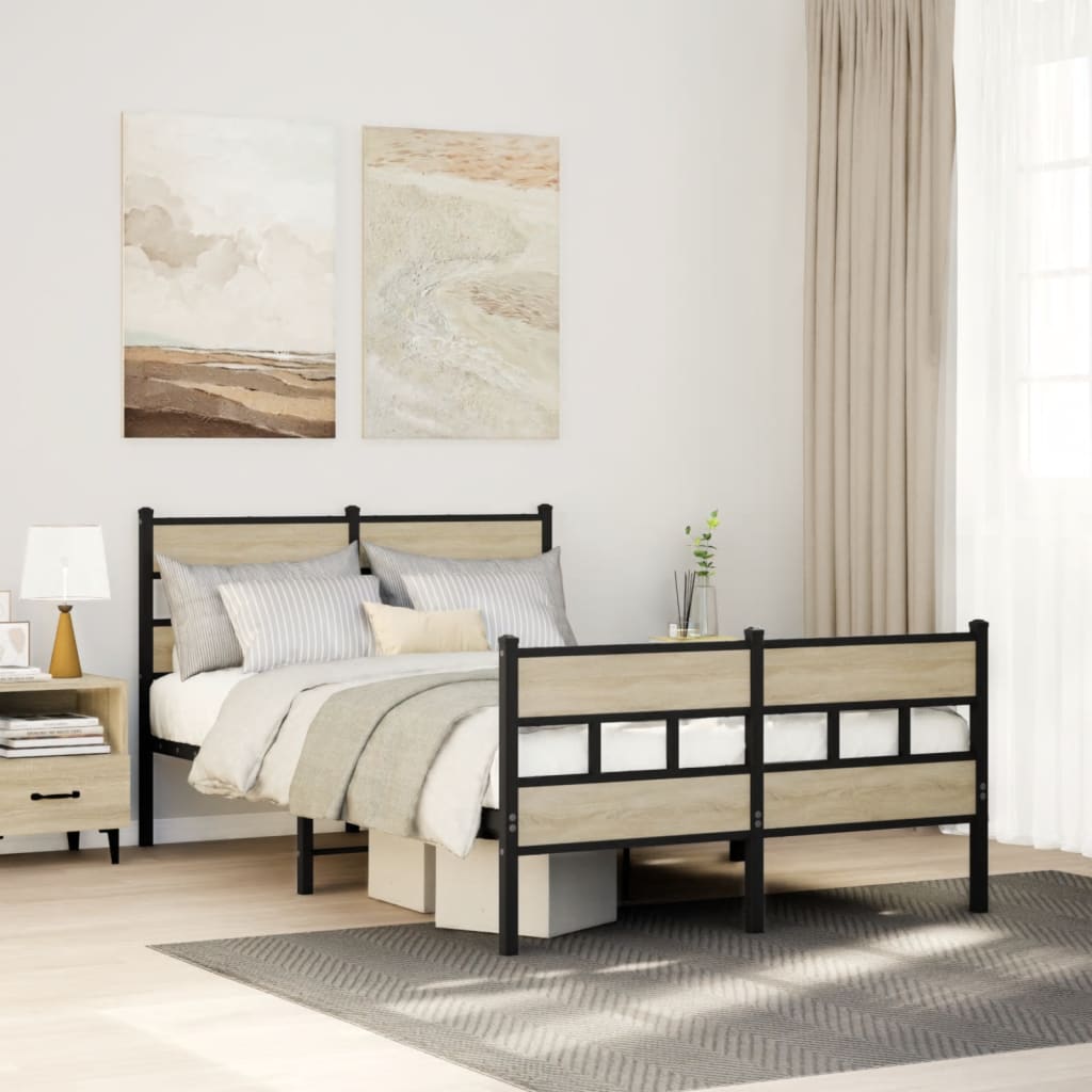 sengeramme uden madras 120x200 cm metal sonoma-eg
