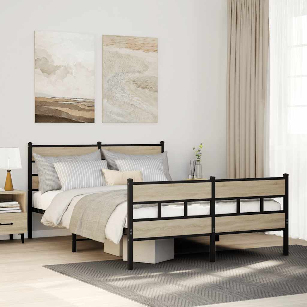 sengeramme uden madras 135x190 cm metal sonoma-eg