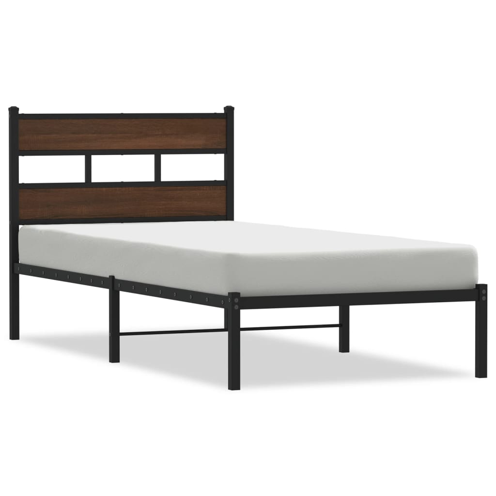sengeramme m. sengegavl 75x190 cm uden madras brun egetræsfarve