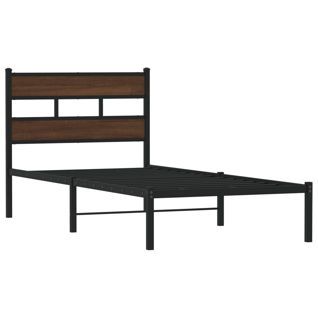 sengeramme m. sengegavl 75x190 cm uden madras brun egetræsfarve