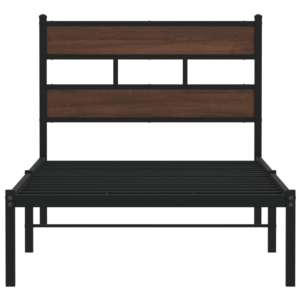 sengeramme m. sengegavl 90x190 cm uden madras brun egetræsfarve