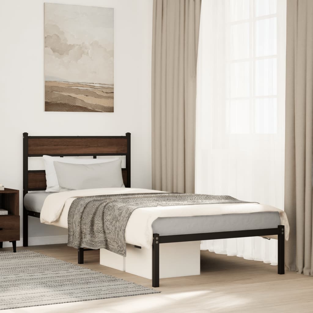 sengeramme m. sengegavl 100x190 cm uden madras brunt eg