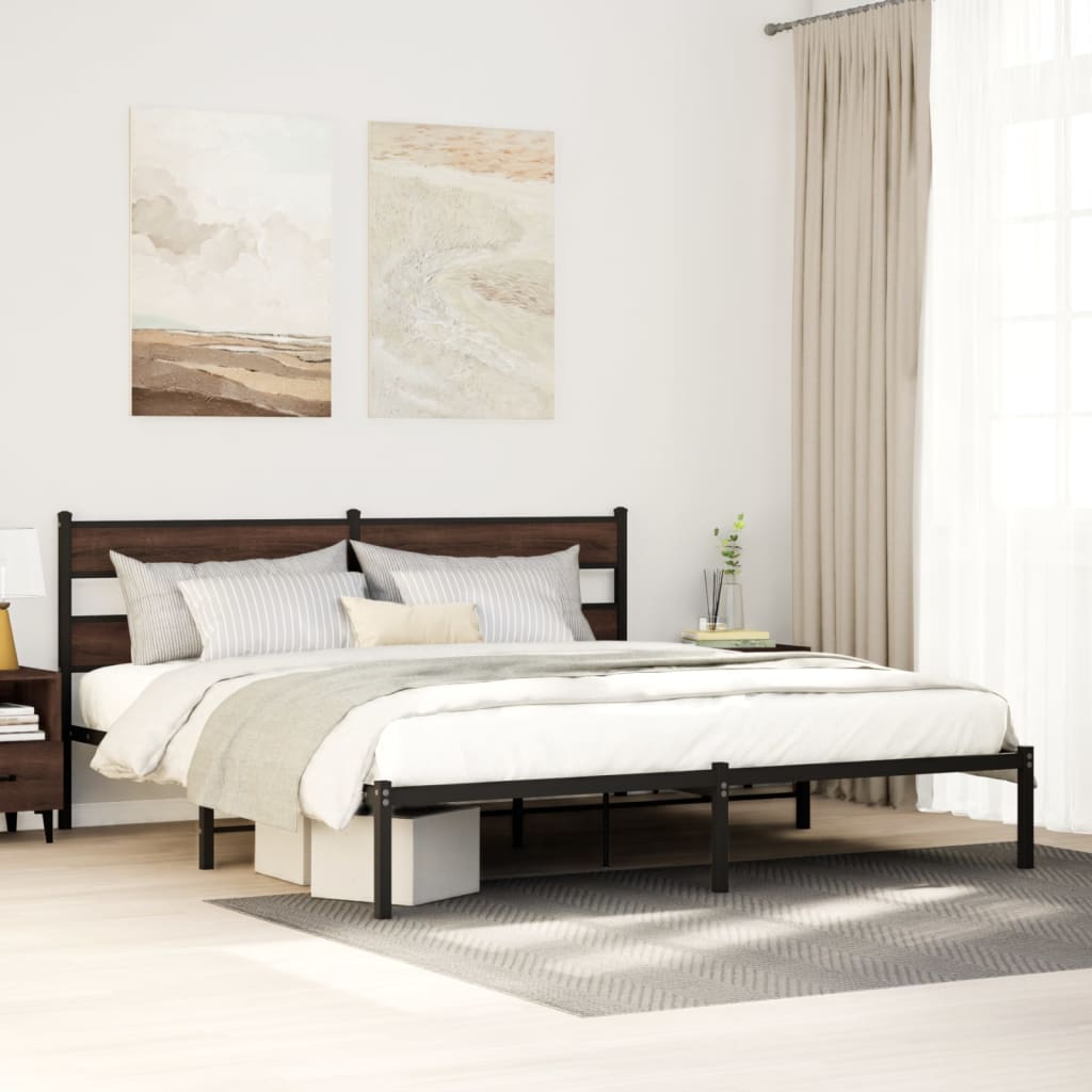 sengeramme m. sengegavl 183x213 cm uden madras brunt eg