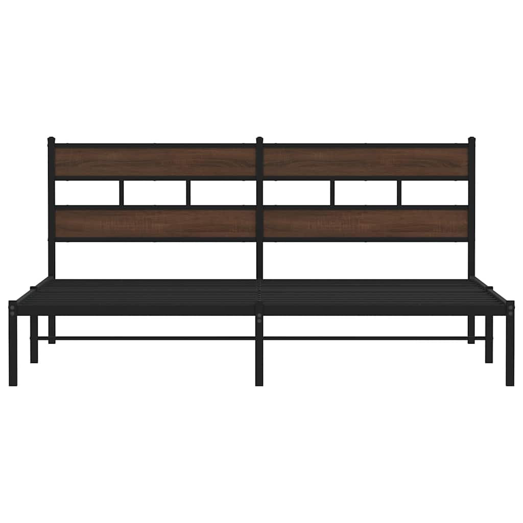 sengeramme m. sengegavl 200x200 cm uden madras brunt eg