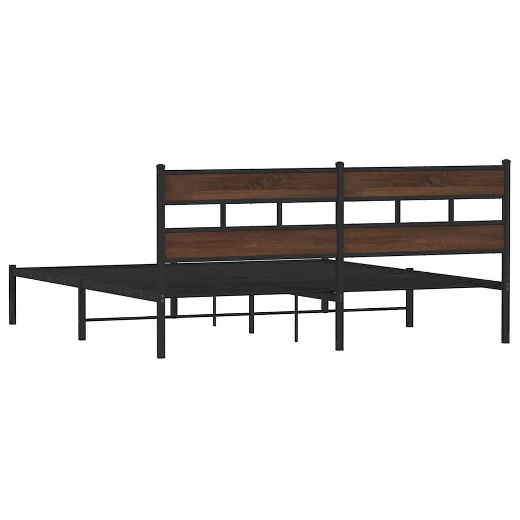 sengeramme m. sengegavl 200x200 cm uden madras brunt eg