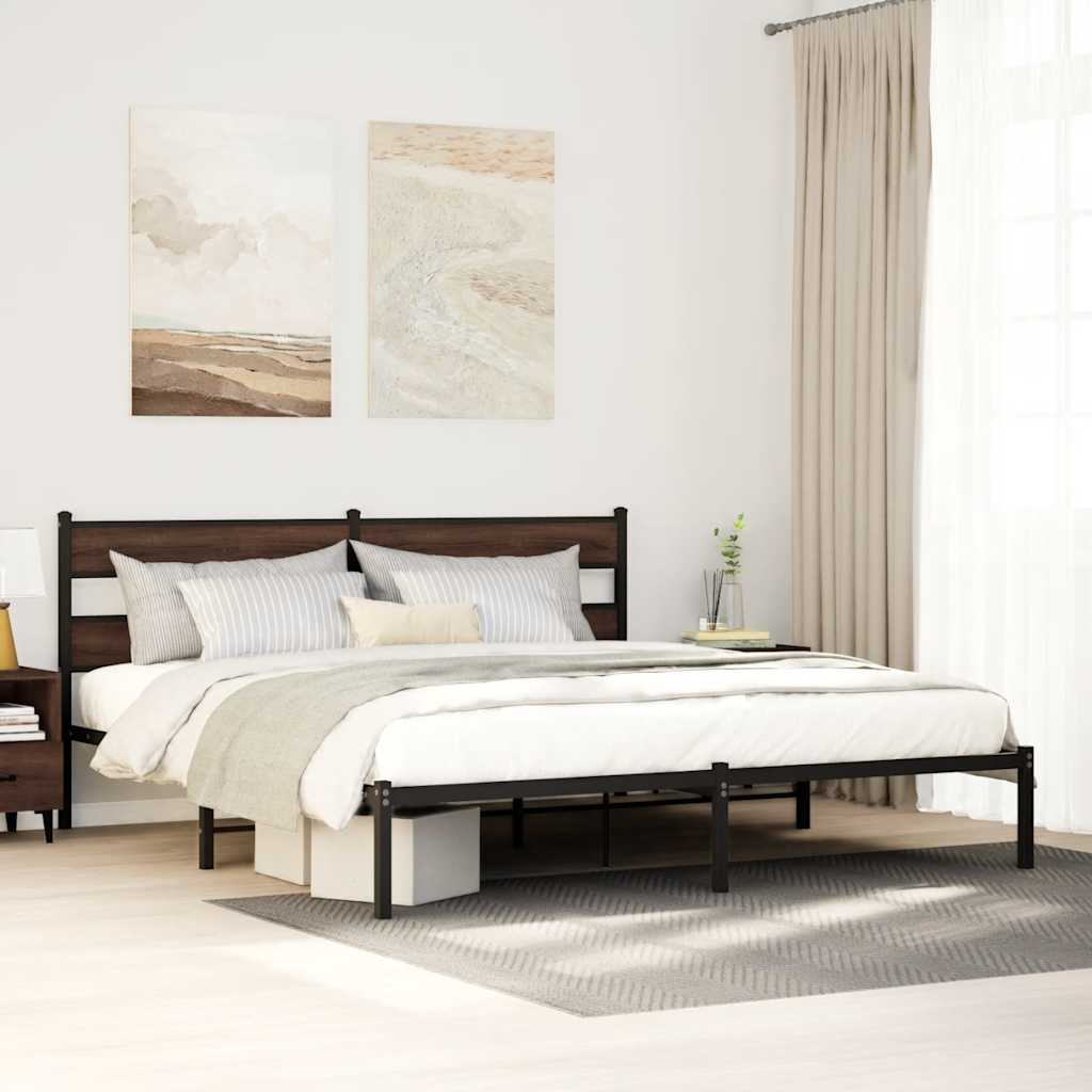 sengeramme m. sengegavl 200x200 cm uden madras brunt eg