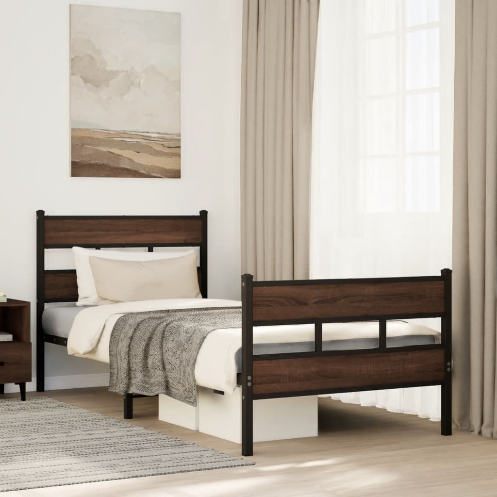 sengeramme m. sengegavl 75x190 cm uden madras brunt eg