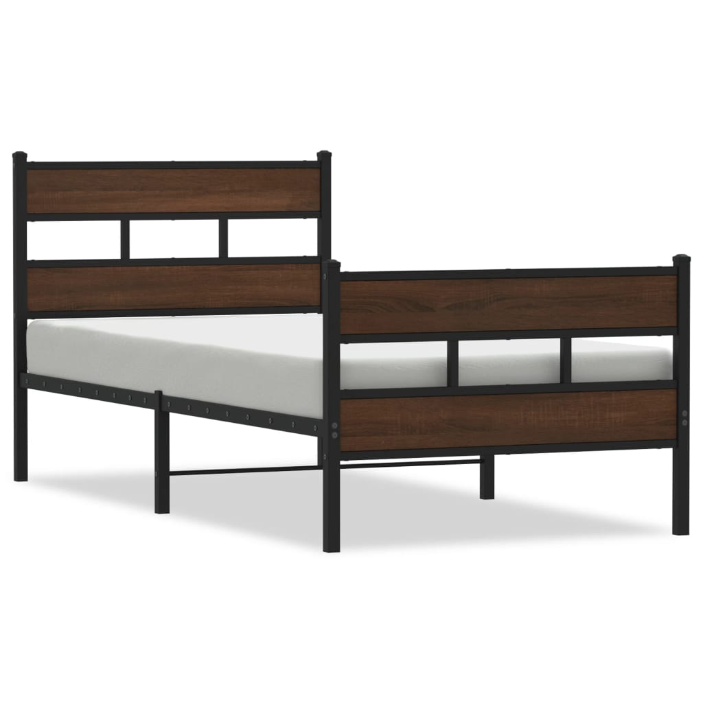 sengeramme m. sengegavl 90x200 cm uden madras brunt eg