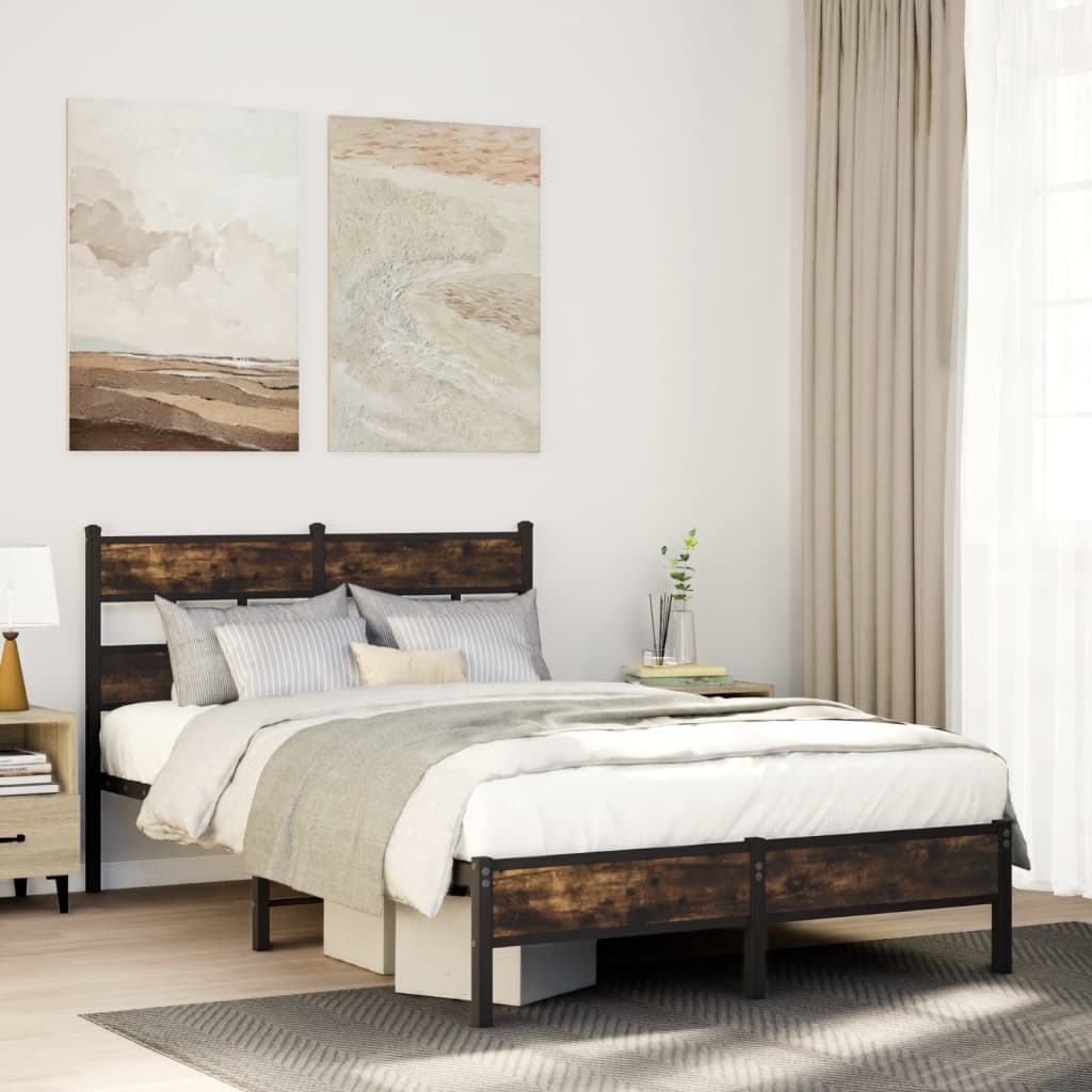 sengeramme m. sengegavl 120x200 cm uden madras sonoma-eg
