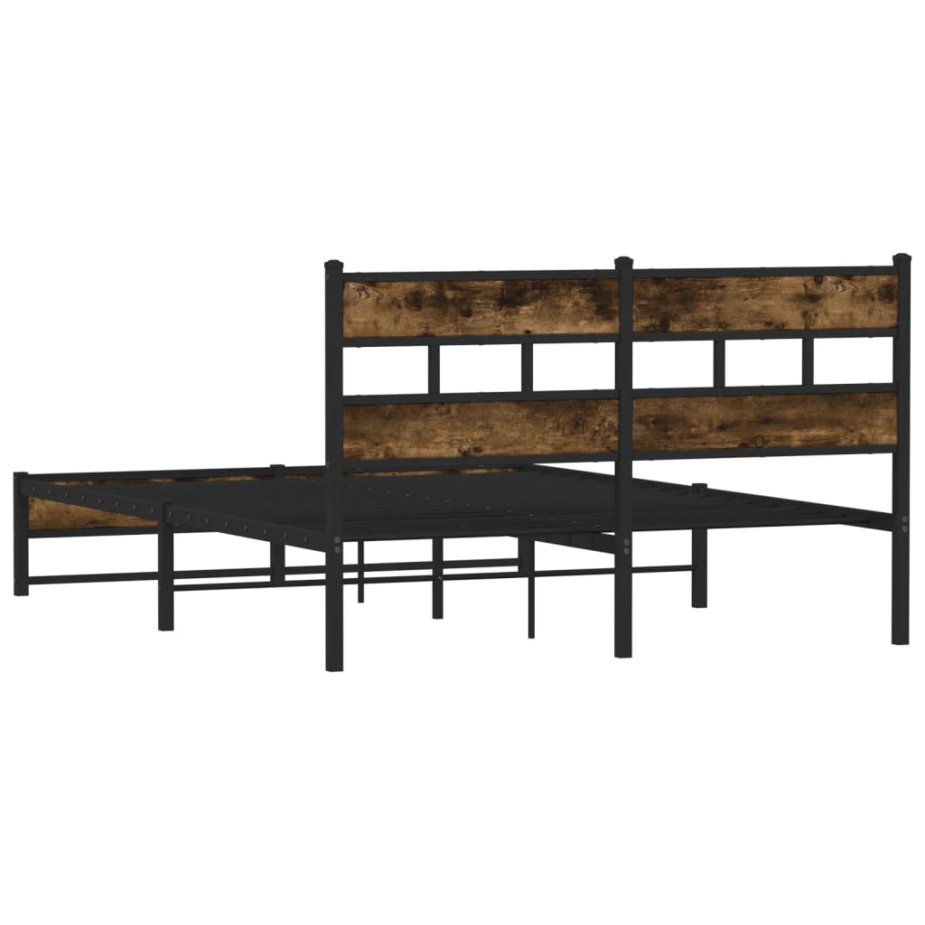 sengeramme uden madras 160x200 cm metal røget egetræsfarve