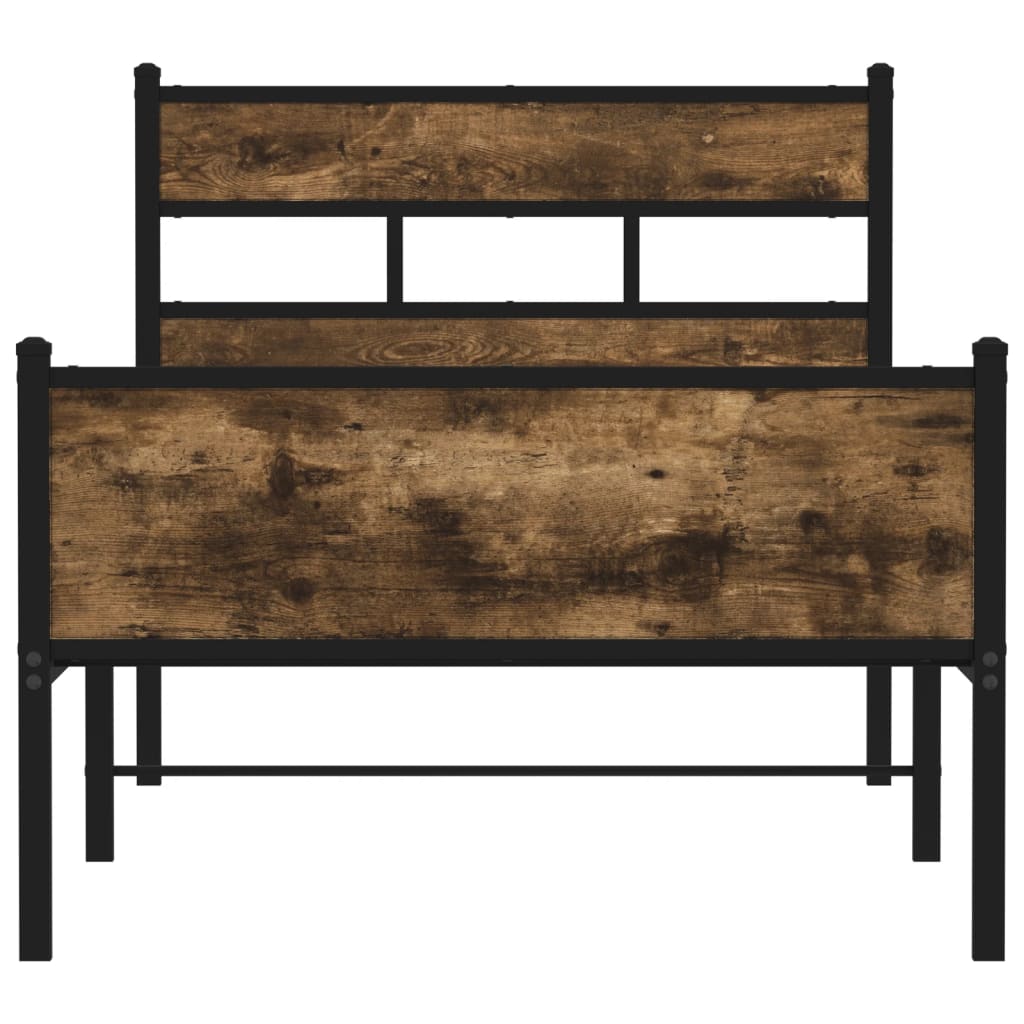 sengeramme 90x200 cm uden madras konstrueret træ røget eg