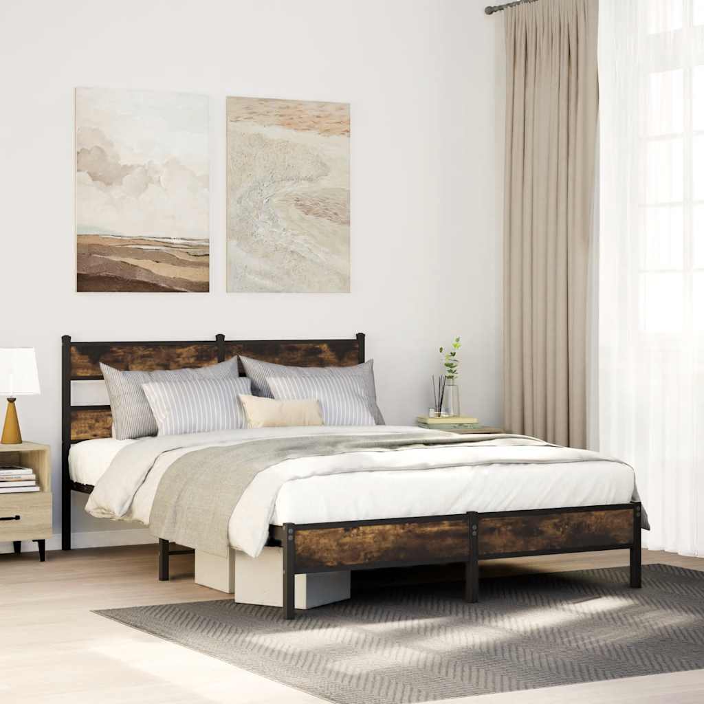 sengeramme 100x200 cm uden madras konstrueret træ røget eg