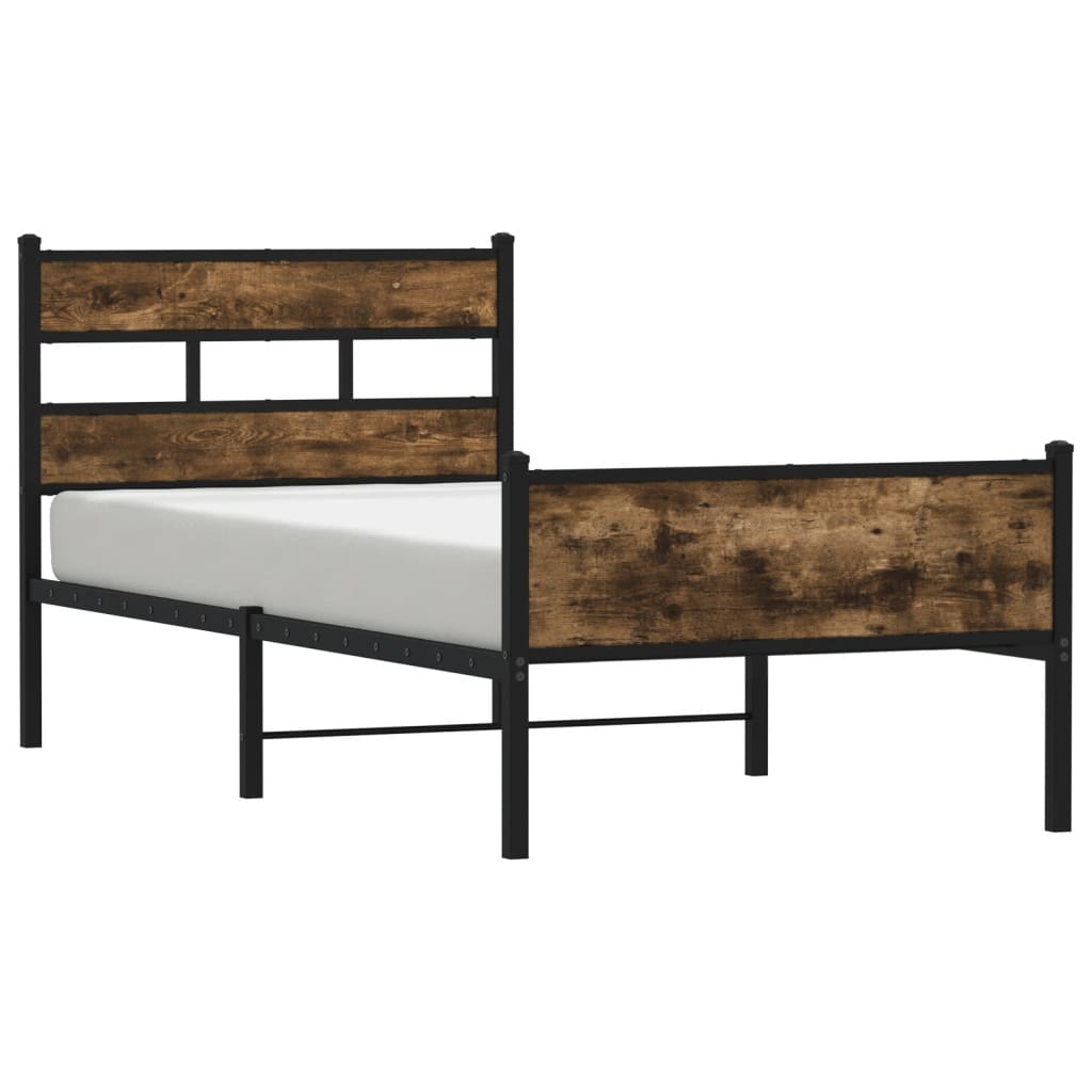 sengeramme 107x200 cm uden madras konstrueret træ røget eg