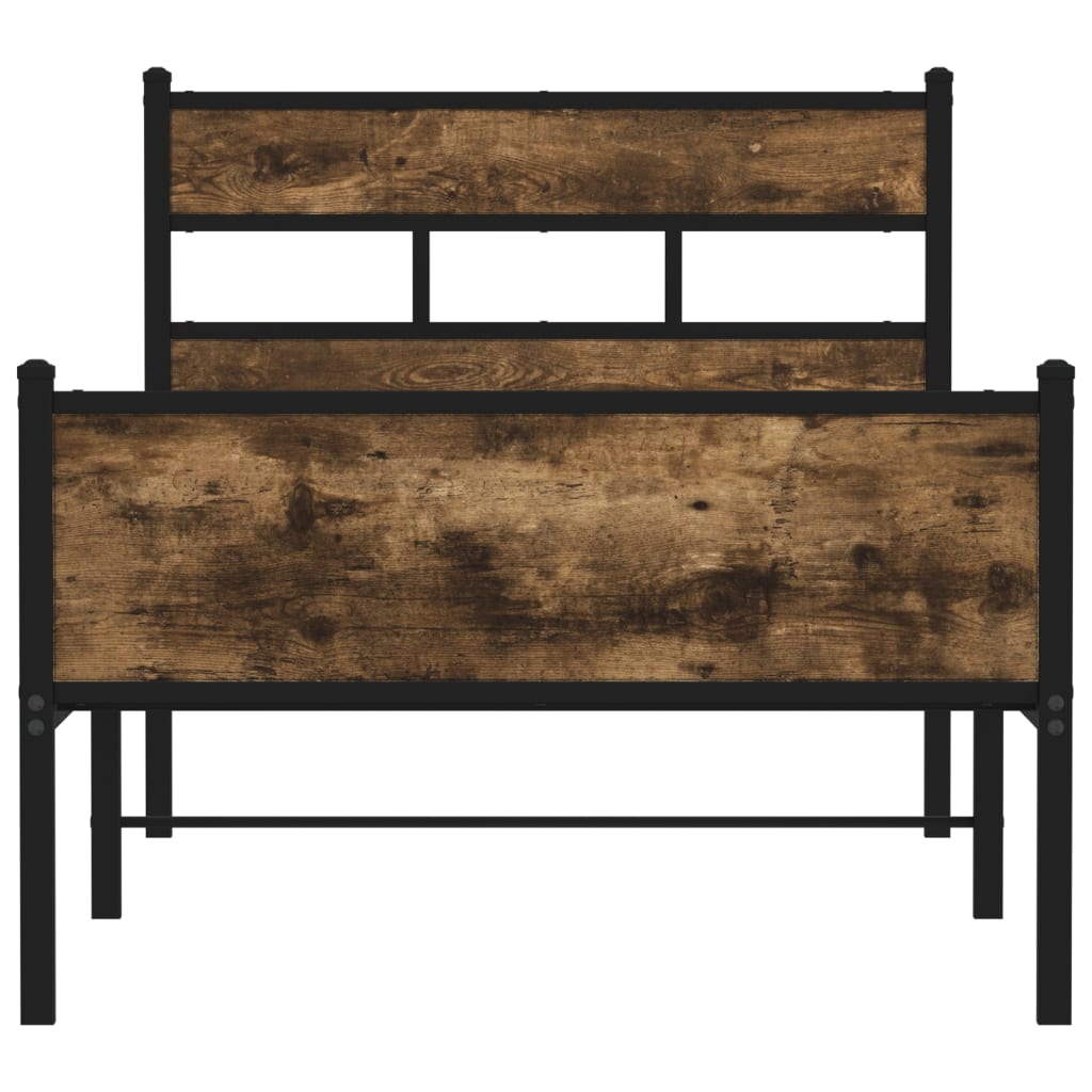 sengeramme 107x200 cm uden madras konstrueret træ røget eg
