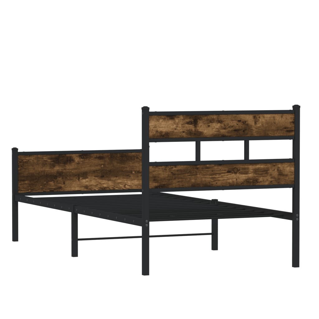 sengeramme 107x200 cm uden madras konstrueret træ røget eg