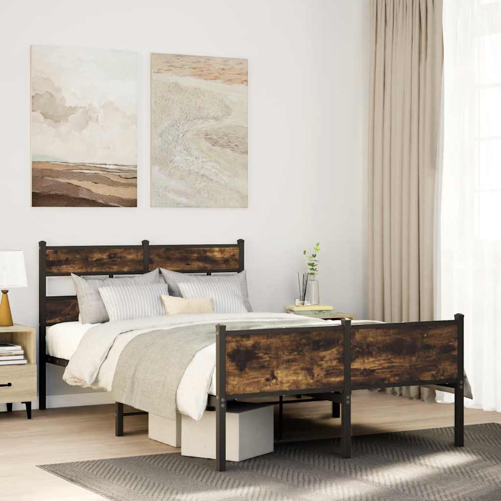 sengeramme 120x200 cm uden madras konstrueret træ røget eg