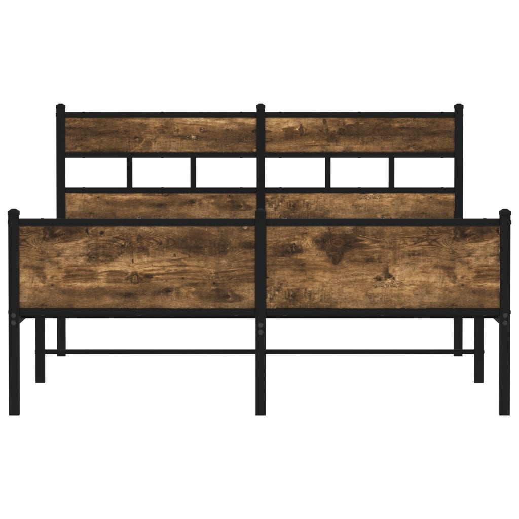 sengeramme 137x190 cm uden madras konstrueret træ røget eg