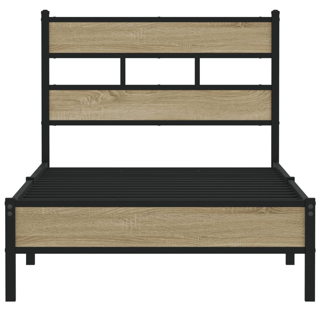 sengeramme 75x190 cm uden madras konstrueret træ sonoma-eg