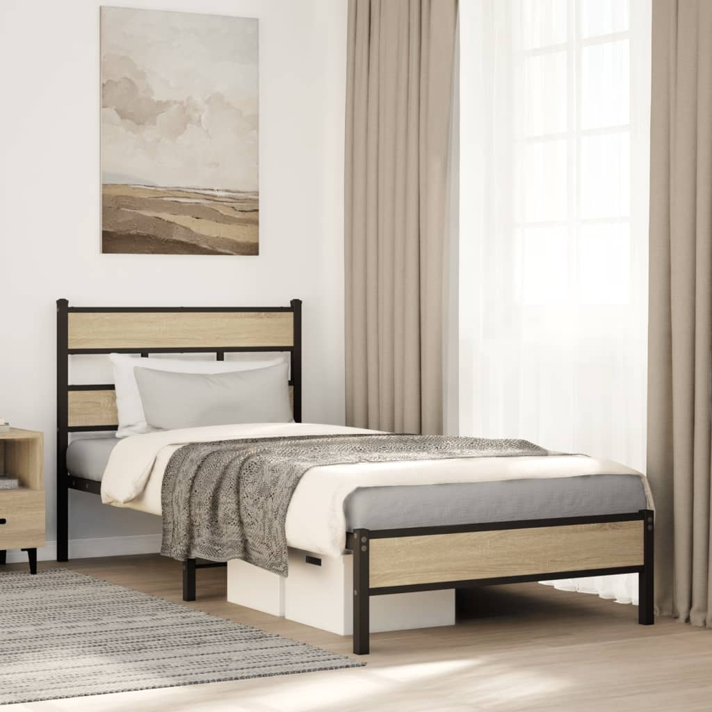 sengeramme 80x200 cm uden madras konstrueret træ sonoma-eg