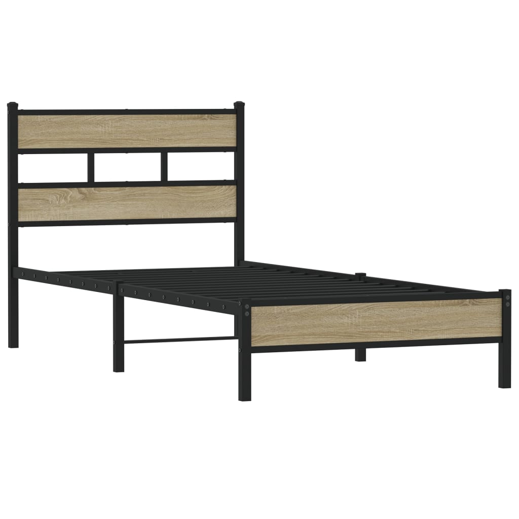 sengeramme 90x200 cm uden madras konstrueret træ sonoma-eg