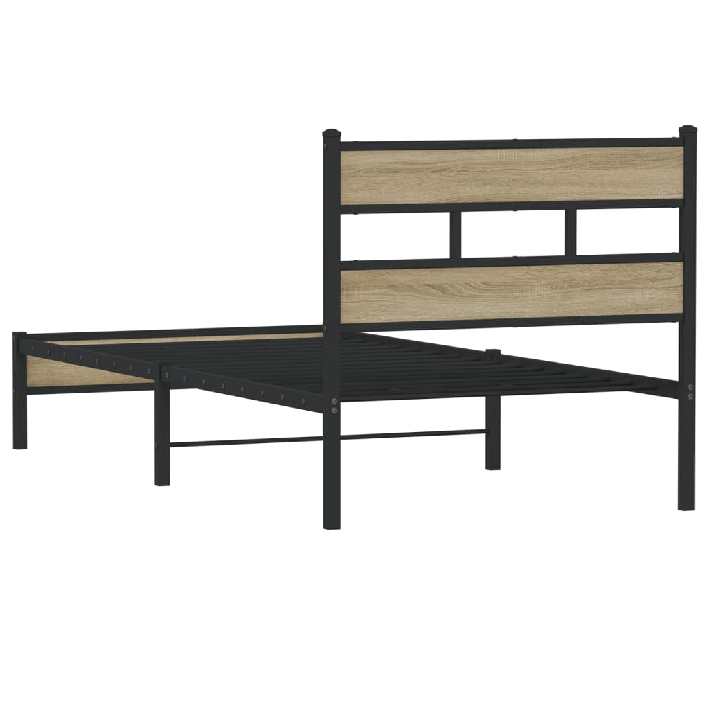 sengeramme 90x200 cm uden madras konstrueret træ sonoma-eg