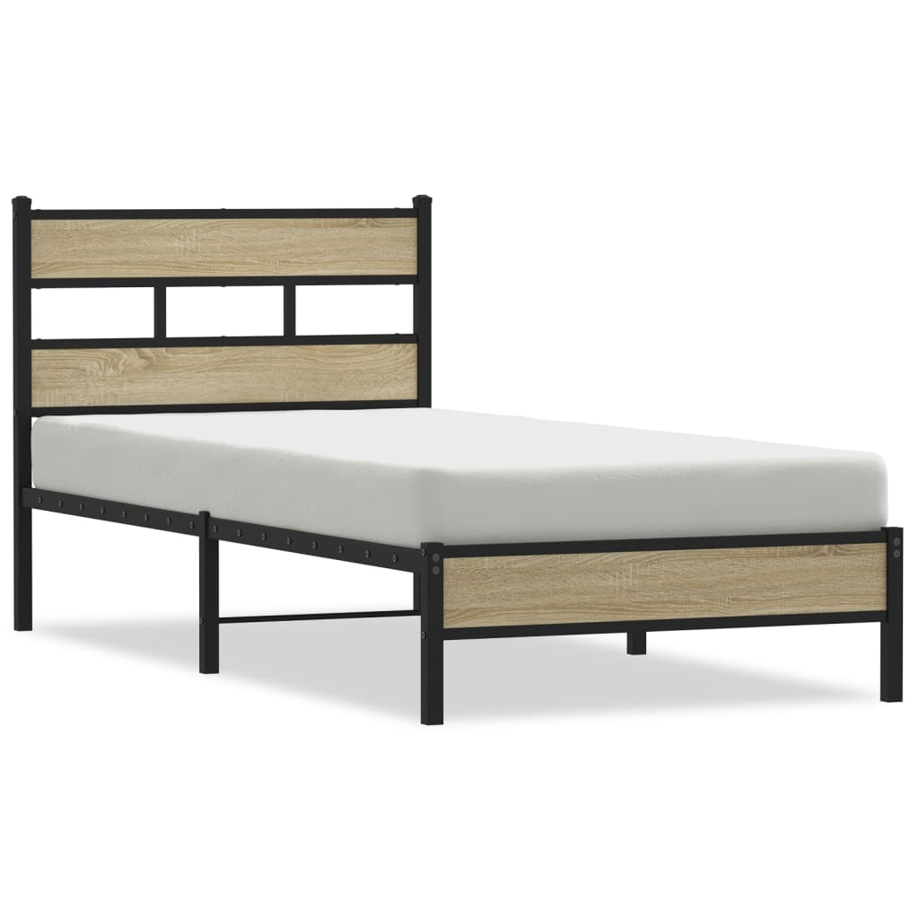 sengeramme 100x190 cm uden madras konstrueret træ sonoma-eg