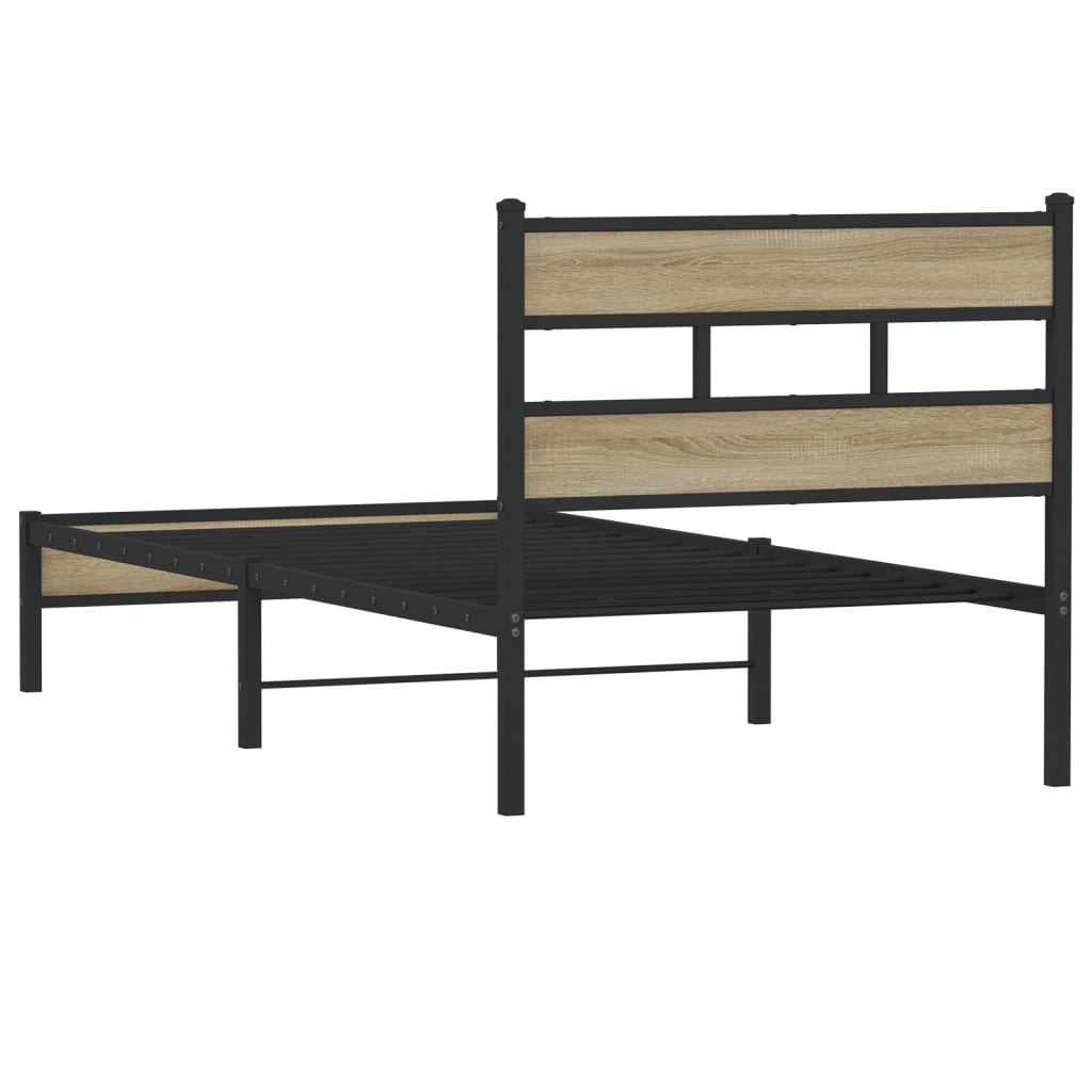sengeramme 107x200 cm uden madras konstrueret træ sonoma-eg