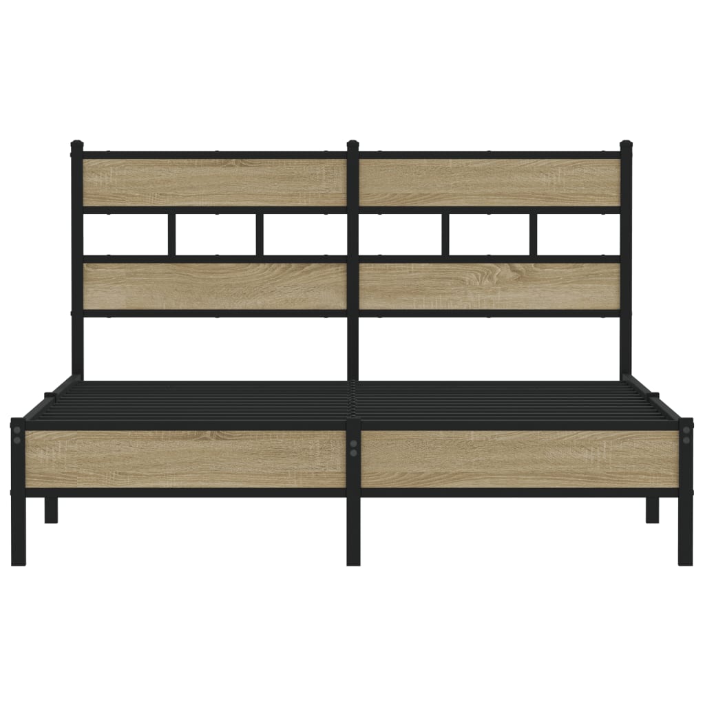 sengeramme 137x190 cm uden madras konstrueret træ sonoma-eg