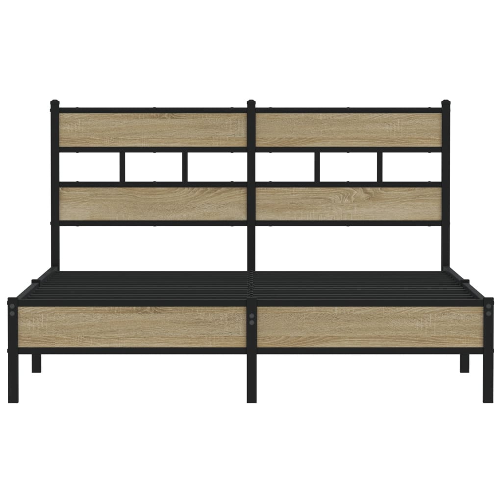 sengeramme 140x190 cm uden madras konstrueret træ sonoma-eg