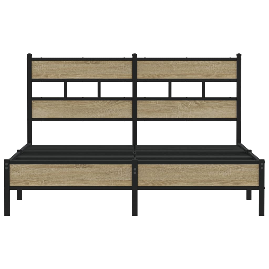 sengeramme 150x200 cm uden madras konstrueret træ sonoma-eg