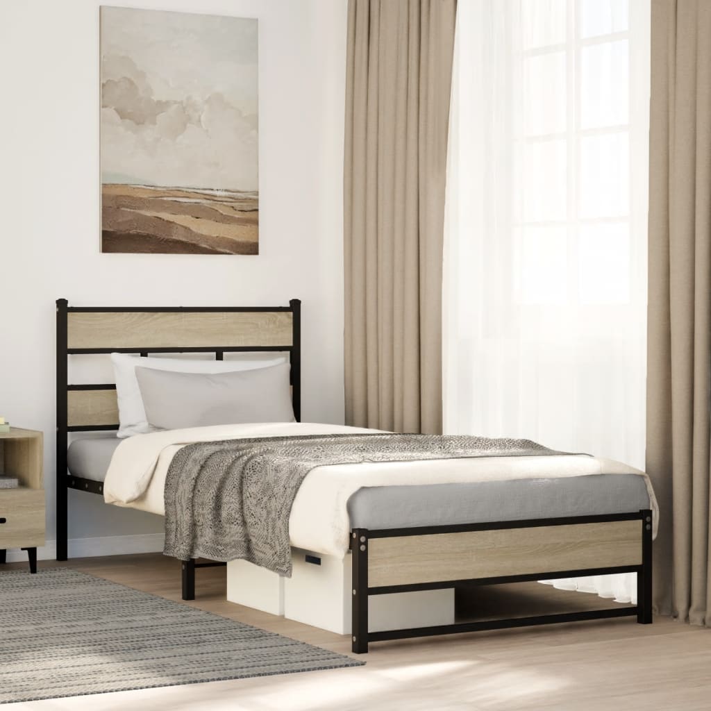 sengeramme uden madras 90x190 cm metal sonoma-eg