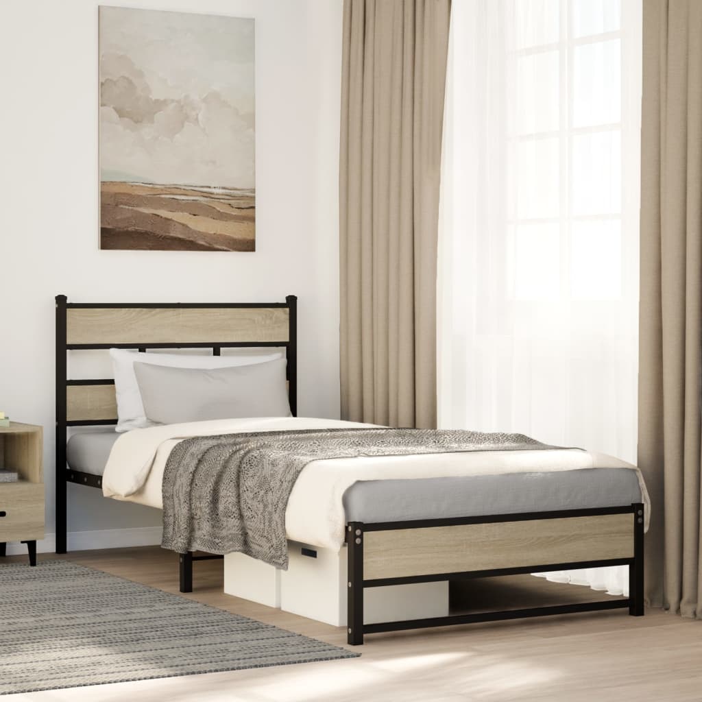 sengeramme uden madras 90x200 cm metal sonoma-eg