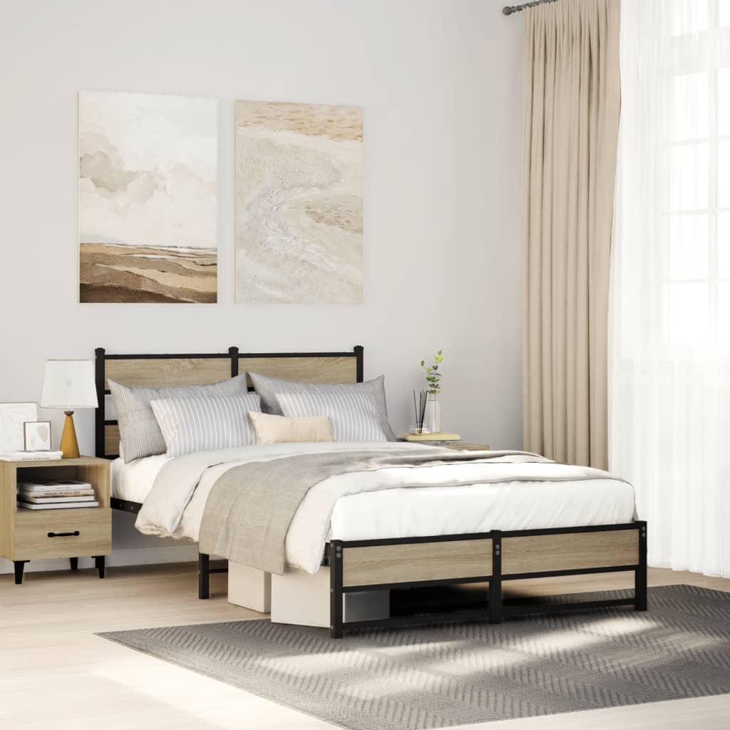 sengeramme uden madras 120x190 cm metal sonoma-eg
