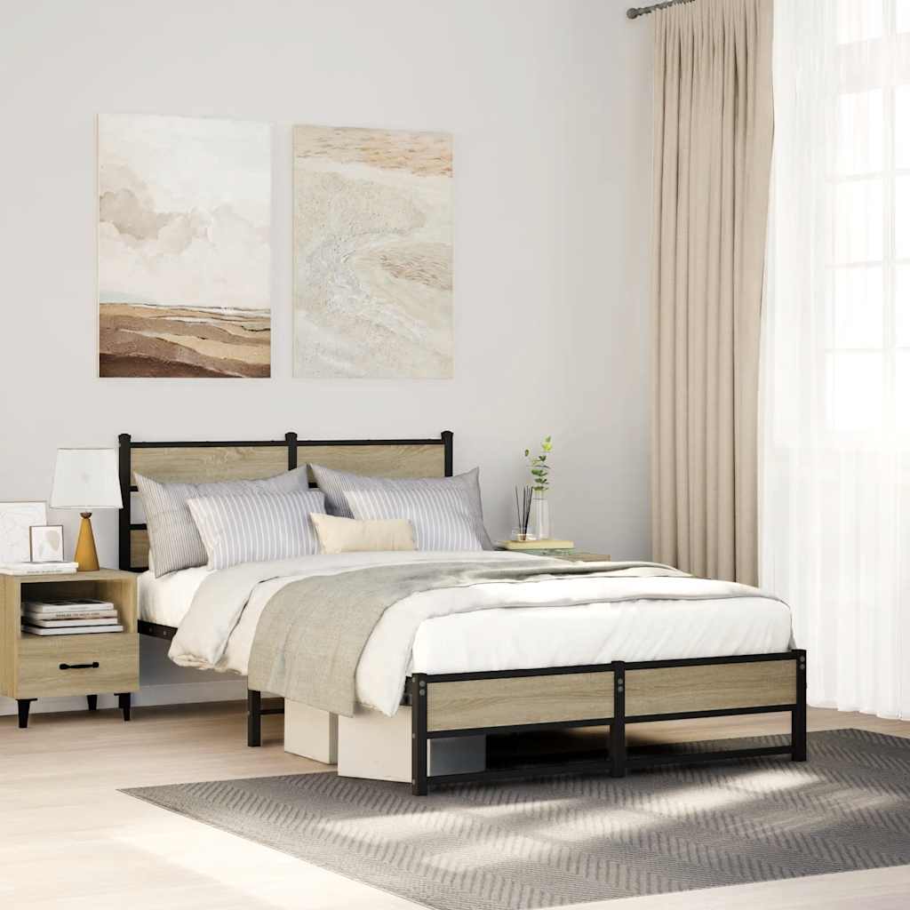 sengeramme uden madras 120x200 cm metal sonoma-eg