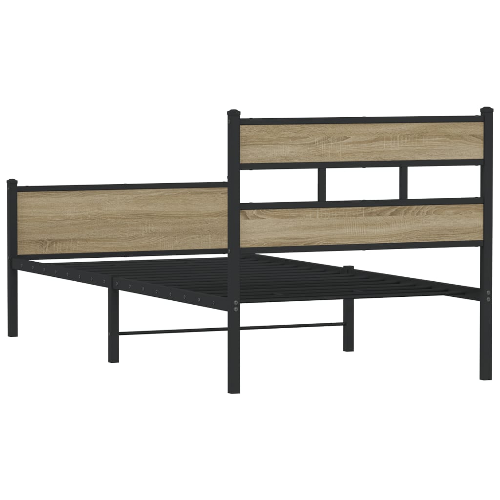 sengeramme 75x190 cm uden madras konstrueret træ sonoma-eg