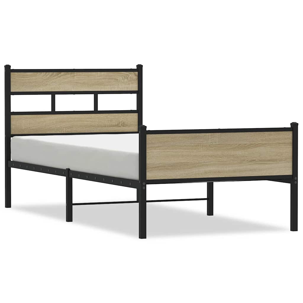 sengeramme 80x200 cm uden madras konstrueret træ sonoma-eg