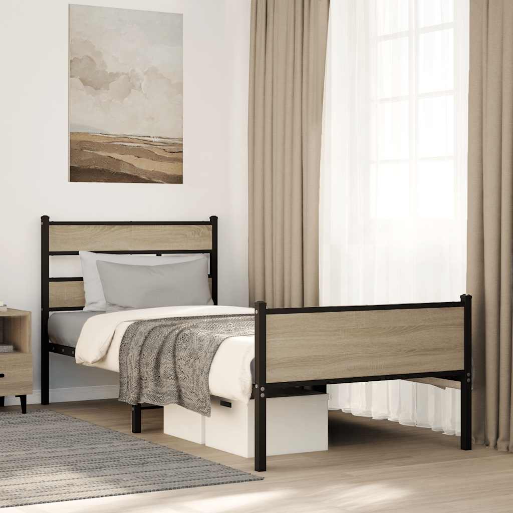 sengeramme 80x200 cm uden madras konstrueret træ sonoma-eg