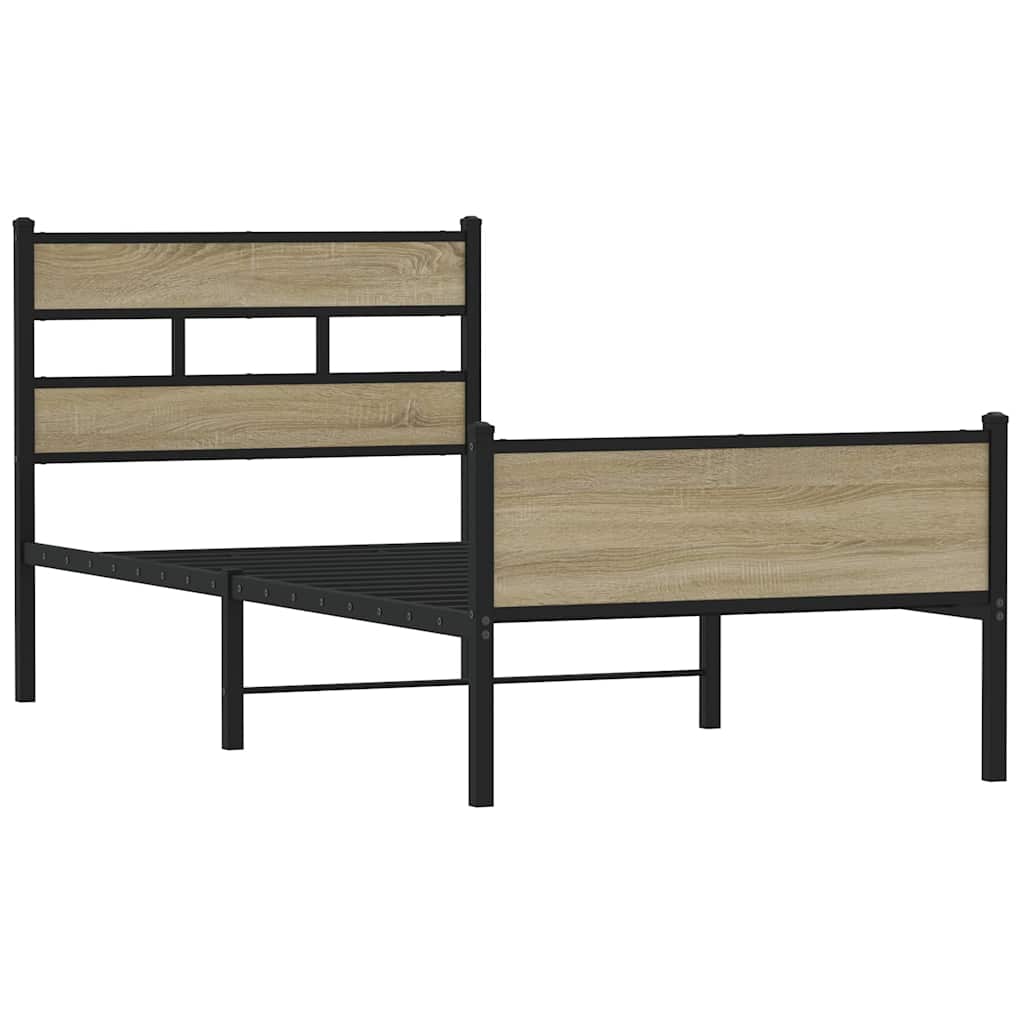 sengeramme 90x200 cm uden madras konstrueret træ sonoma-eg