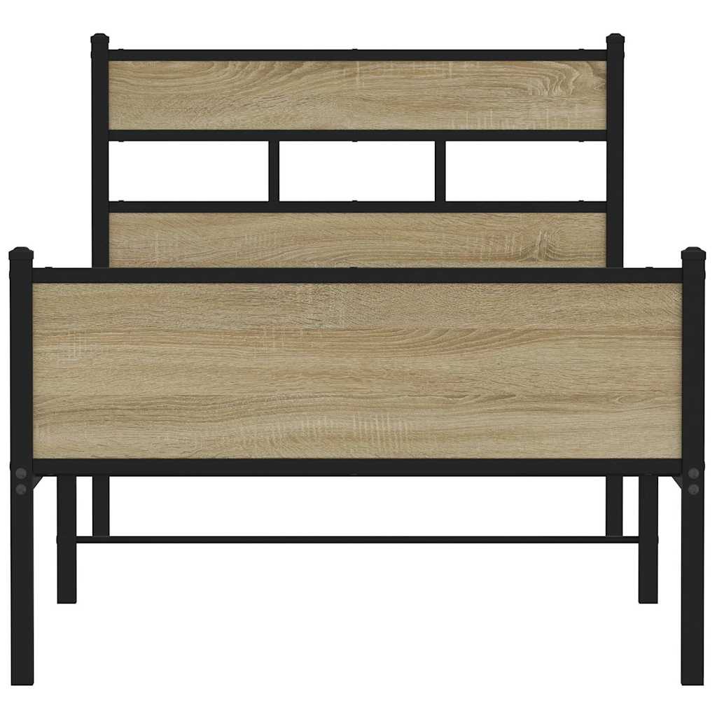 sengeramme 90x200 cm uden madras konstrueret træ sonoma-eg