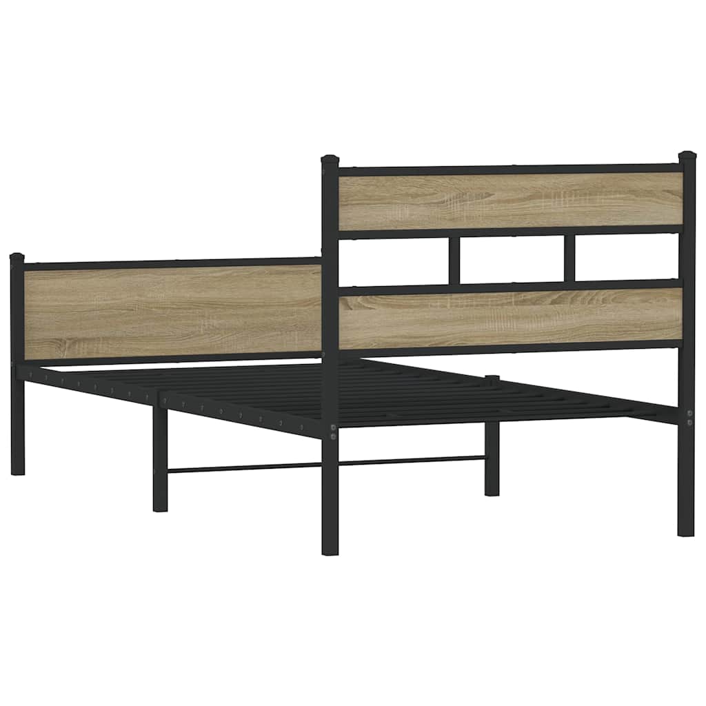 sengeramme 90x200 cm uden madras konstrueret træ sonoma-eg