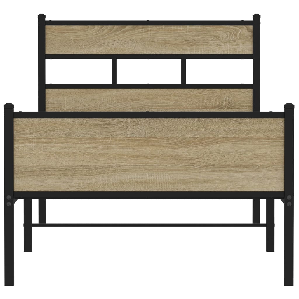 sengeramme 100x200 cm uden madras konstrueret træ sonoma-eg