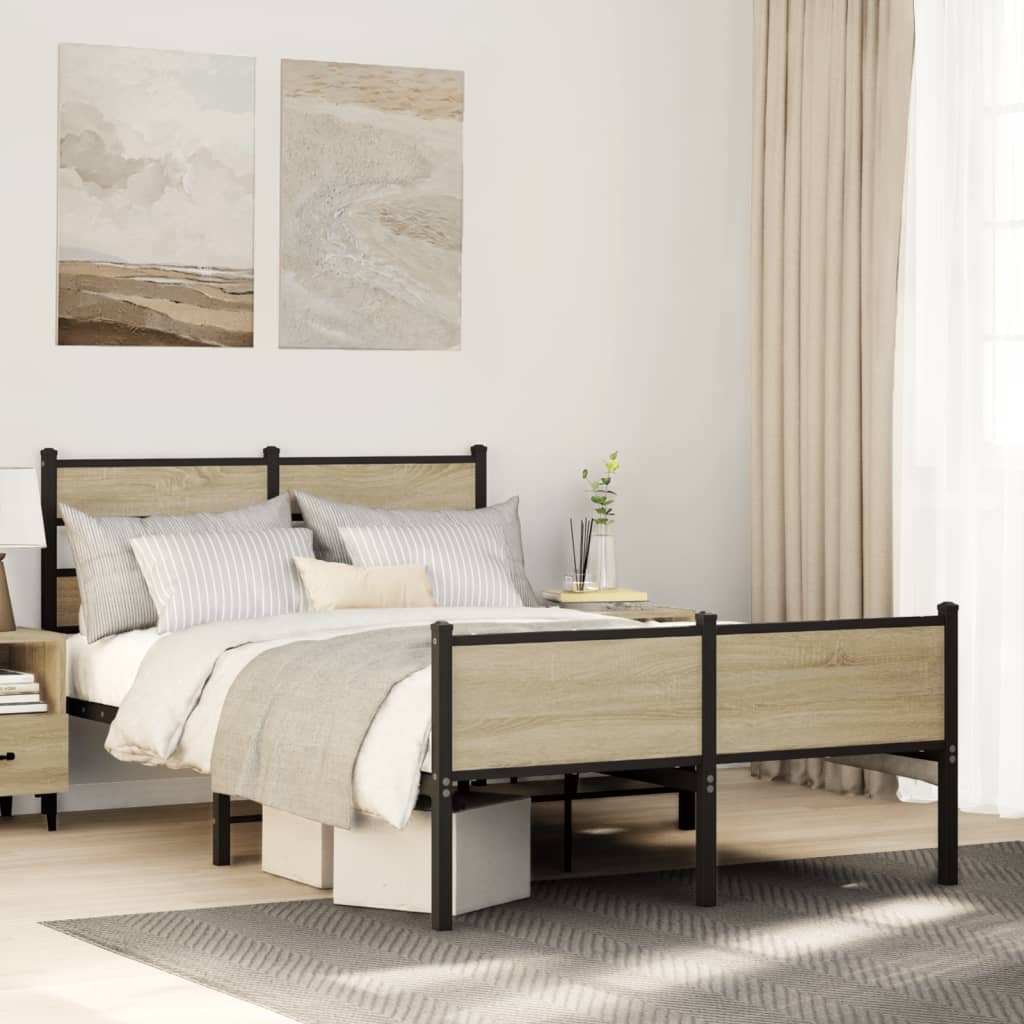 sengeramme 120x200 cm uden madras konstrueret træ sonoma-eg