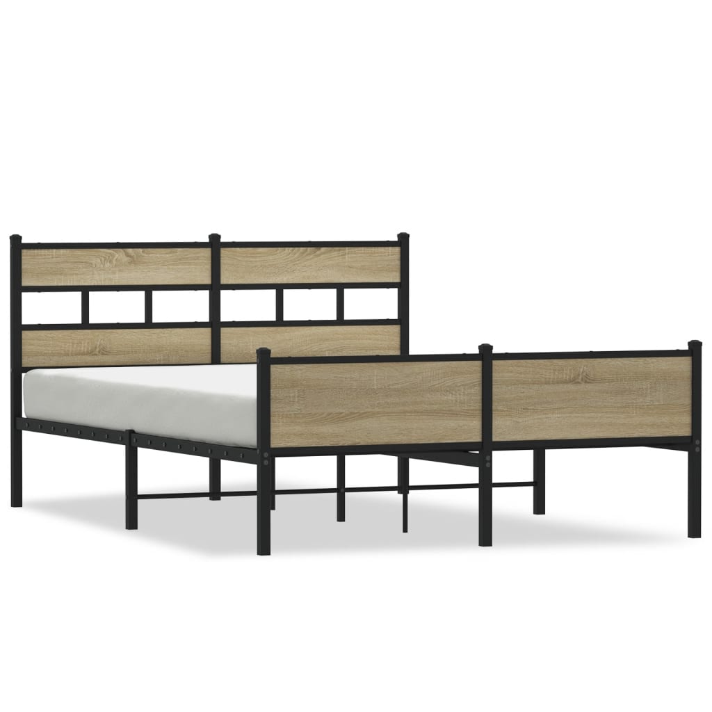 sengeramme 140x190 cm uden madras konstrueret træ sonoma-eg