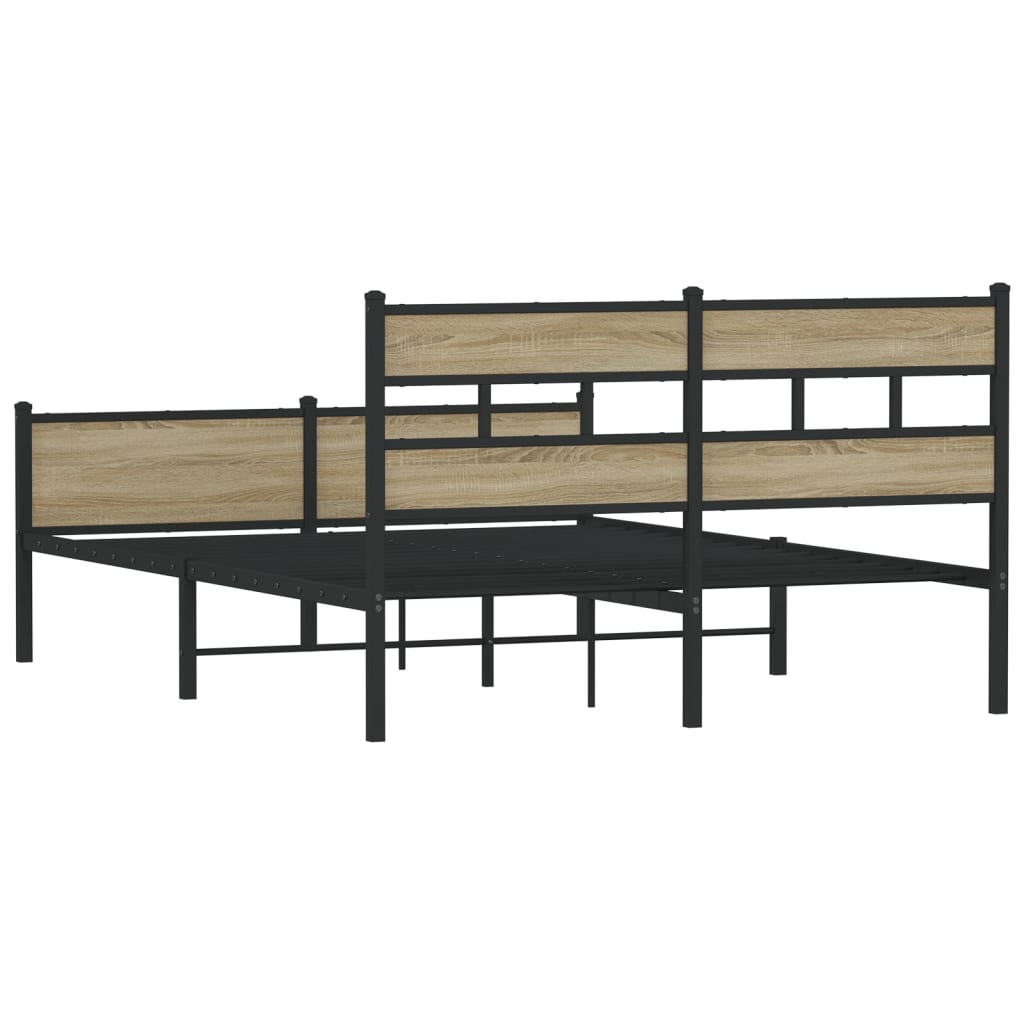 sengeramme 140x200 cm uden madras konstrueret træ sonoma-eg